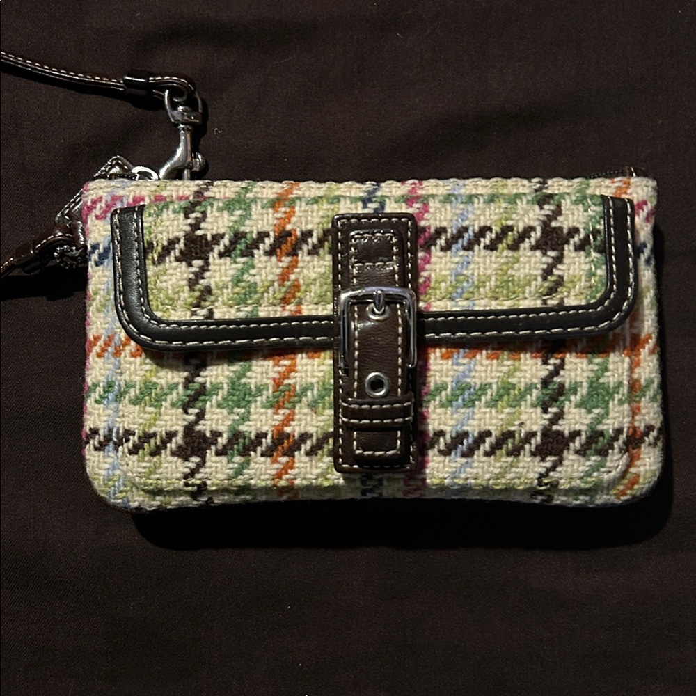 Coach Y2K Heritage Tattersall Wool Mini Bag or Wristlet in EUC - Picture 1 of 12